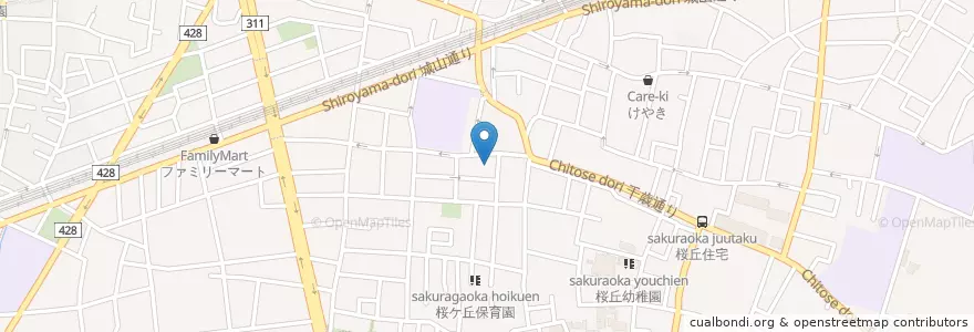 Mapa de ubicacion de 世田谷区立桜丘図書館 en Giappone, Tokyo, 世田谷区.