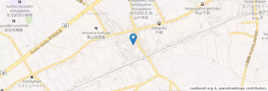 Mapa de ubicacion de 世田谷区立烏山図書館 en ژاپن, 東京都, 世田谷区.