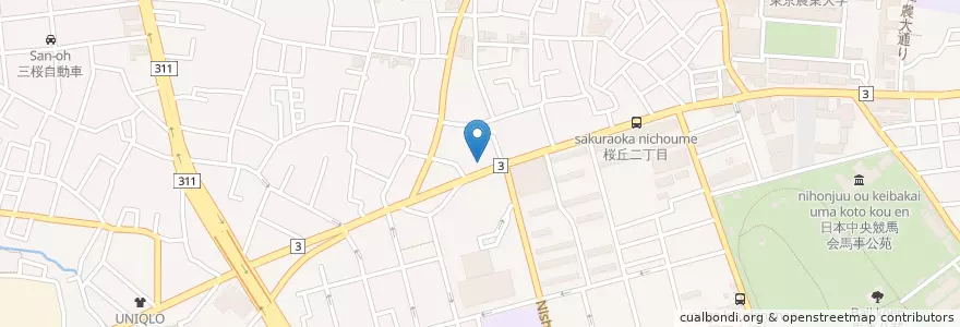 Mapa de ubicacion de 世田谷桜丘三郵便局 en Giappone, Tokyo, 世田谷区.