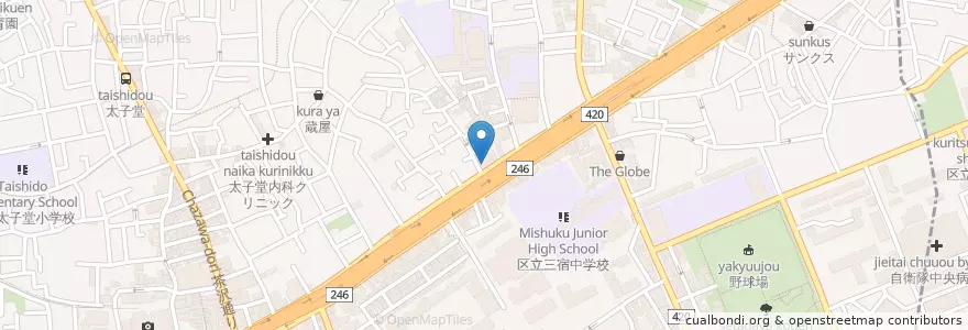 Mapa de ubicacion de 世田谷消防署三宿出張所 en Japon, Tokyo, 世田谷区.