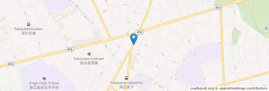 Mapa de ubicacion de 世田谷深沢郵便局 en اليابان, 東京都, 世田谷区.