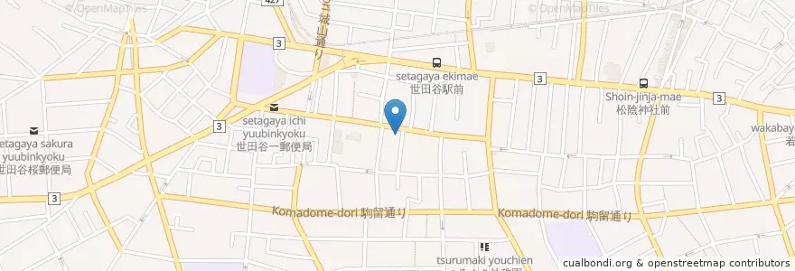 Mapa de ubicacion de 世田谷社会保険事務所 en Japan, 東京都, 世田谷区.