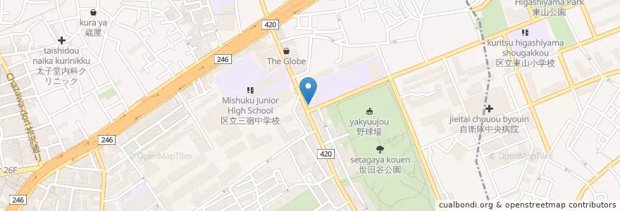 Mapa de ubicacion de 世田谷警察署 三宿交番 en 일본, 도쿄도, 世田谷区.