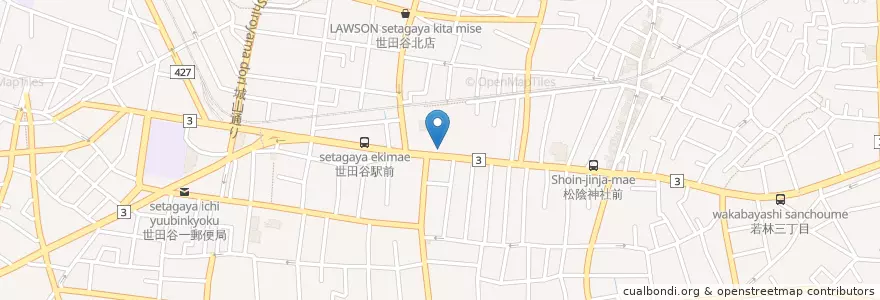 Mapa de ubicacion de 世田谷警察署世田谷交番 en Japón, Tokio, Setagaya.