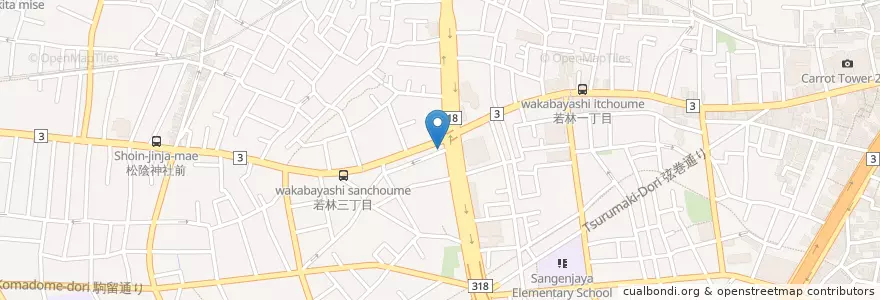 Mapa de ubicacion de 世田谷警察署若林交番 en 日本, 东京都/東京都, 世田谷区.