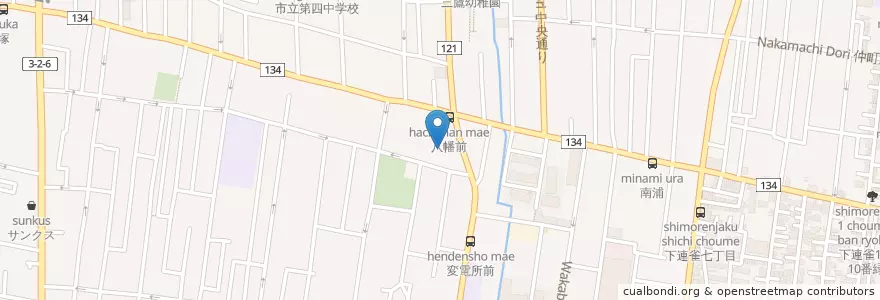 Mapa de ubicacion de 中央保育園 en 일본, 도쿄도, 三鷹市.