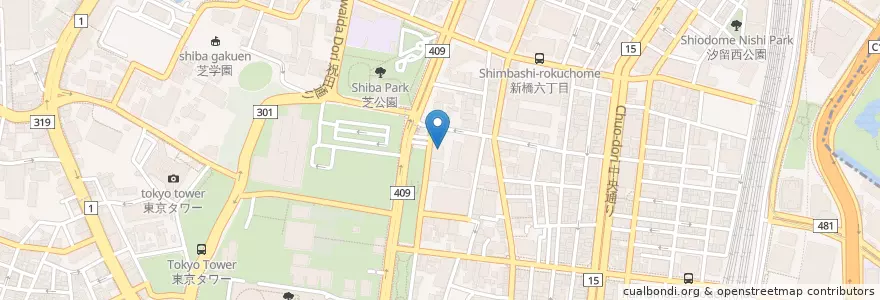 Mapa de ubicacion de 中央労働委員会 en اليابان, 東京都, 港区.