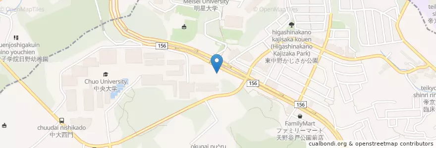 Mapa de ubicacion de 中央大学内郵便局 en Japon, Tokyo, 八王子市.