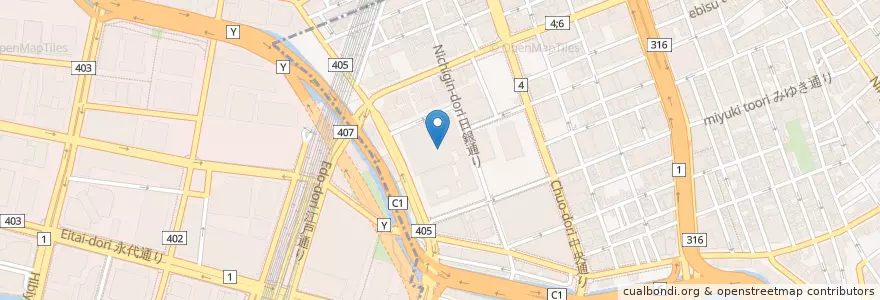 Mapa de ubicacion de 中央警察署日本銀行警備派出所 en Japonya, 東京都, 千代田区, 中央区.