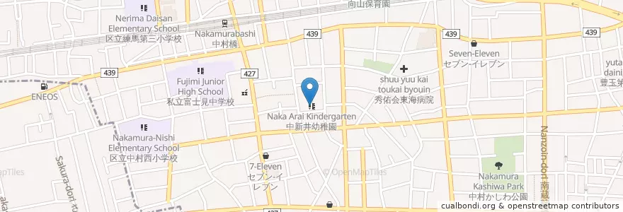 Mapa de ubicacion de 中新井幼稚園 en اليابان, 東京都, 練馬区.