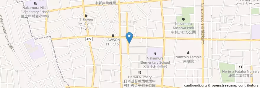 Mapa de ubicacion de 中村児童館 en 일본, 도쿄도, 練馬区.