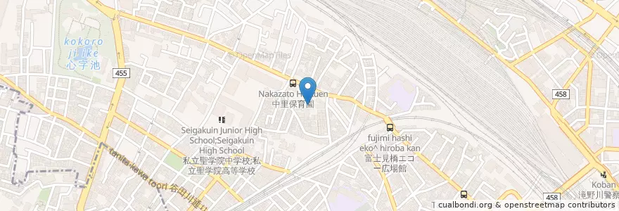 Mapa de ubicacion de 中里児童館 en ژاپن, 東京都, 北区.