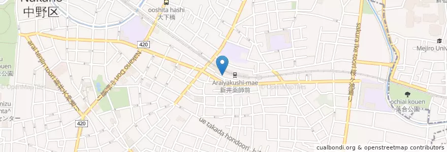 Mapa de ubicacion de 中野上高田郵便局 en Japonya, 東京都, 中野区.