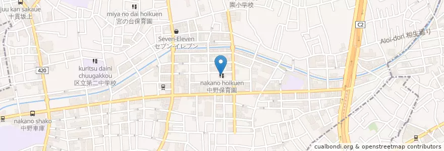 Mapa de ubicacion de 中野保育園 en Japan, Tokio, 中野区.