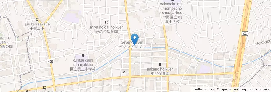 Mapa de ubicacion de 中野新橋駅前郵便局 en Japão, Tóquio, 中野区.