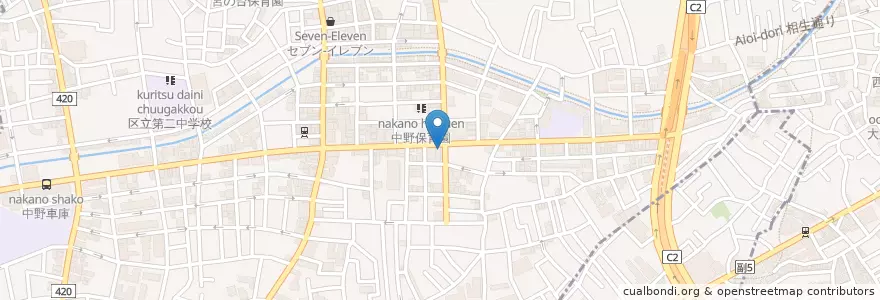 Mapa de ubicacion de 中野警察署本郷通交番 en Japão, Tóquio, 中野区.