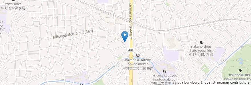 Mapa de ubicacion de 中野野方五郵便局 en Japão, Tóquio, 中野区.