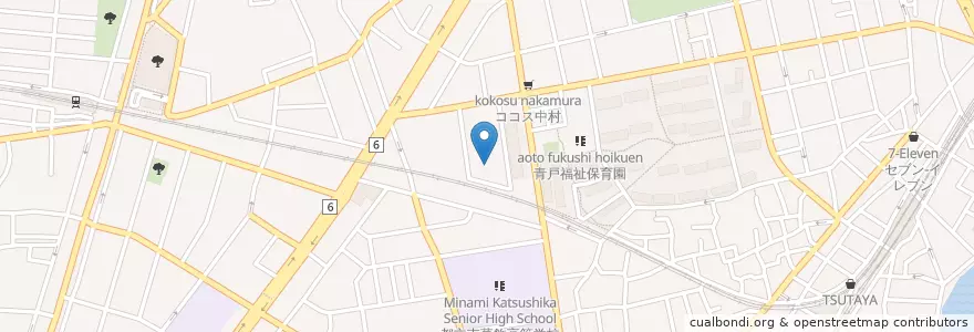 Mapa de ubicacion de 中青戸保育園 en 日本, 東京都, 葛飾区.