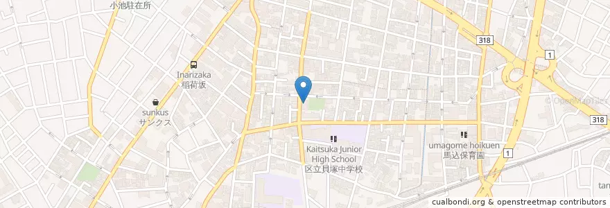Mapa de ubicacion de 中馬込児童館 en Japonya, 東京都, 大田区.