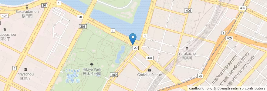 Mapa de ubicacion de 丸の内警察署日比谷公園前交番 en 日本, 東京都, 千代田区.