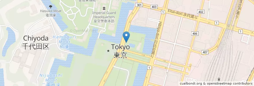 Mapa de ubicacion de 丸の内警察署桔梗門警備派出所 en Japan, Tokyo, Chiyoda.