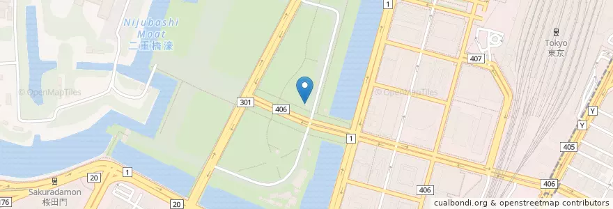 Mapa de ubicacion de 丸の内警察署皇居前警備派出所 en Japon, Tokyo, 千代田区.