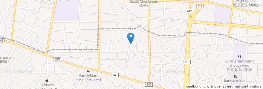 Mapa de ubicacion de 丸山保育園 en Jepun, 東京都, 中野区.