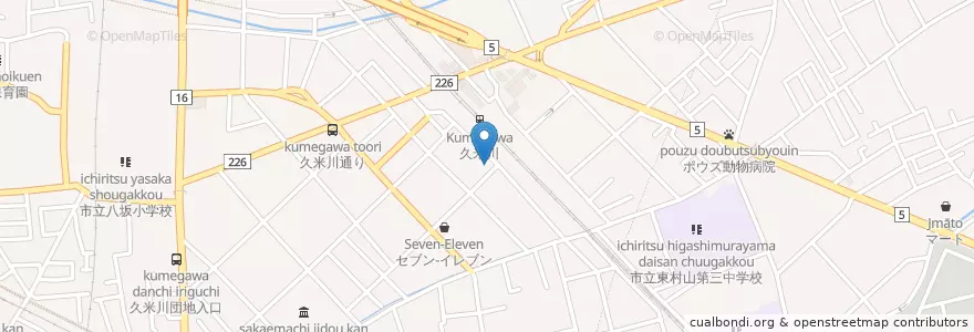 Mapa de ubicacion de 久米川駅前郵便局 en Japonya, 東京都, 東村山市.