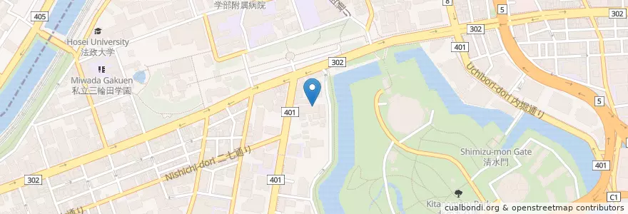 Mapa de ubicacion de 九段坂病院 en ژاپن, 東京都, 千代田区.