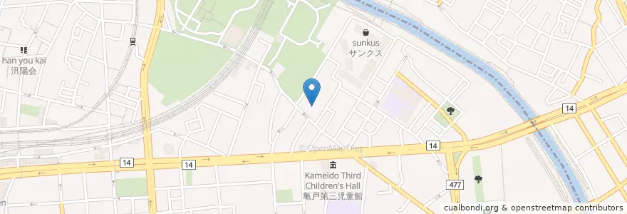 Mapa de ubicacion de Kameido Sengen Nursery en Japan, Tokyo, Koto, Edogawa.