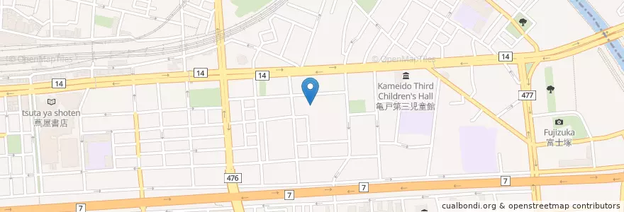 Mapa de ubicacion de 亀戸第二保育園 en Japan, Tokyo, Koto.