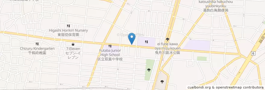 Mapa de ubicacion de 亀有警察署 お花茶屋交番 en Япония, Токио, Кацусика.