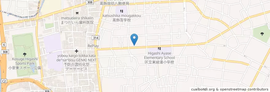 Mapa de ubicacion de 亀有警察署 堀切七丁目交番 en Japón, Tokio, Katsushika.