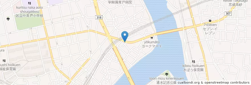 Mapa de ubicacion de 亀有警察署 青戸南部駐在所 en Japón, Tokio, Katsushika.