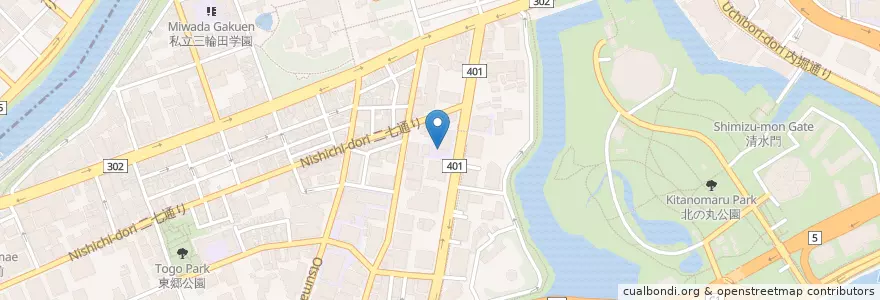 Mapa de ubicacion de 二松学舎大学（文学部） en اليابان, 東京都, 千代田区.