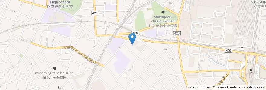 Mapa de ubicacion de 二葉保育園 en Jepun, 東京都, 品川区.