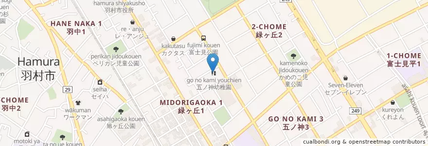 Mapa de ubicacion de 五ノ神幼稚園 en ژاپن, 東京都, 羽村市.