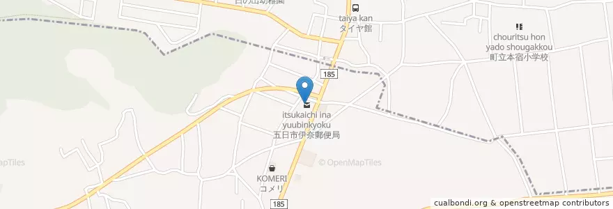 Mapa de ubicacion de 五日市伊奈郵便局 en Japan, Tokio, あきる野市.