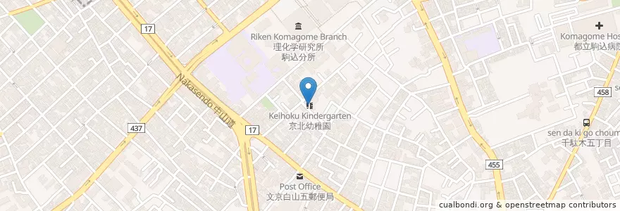 Mapa de ubicacion de Keihoku Kindergarten en Japan, Tokyo, Bunkyo.