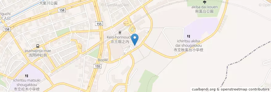 Mapa de ubicacion de 京王堀之内駅前郵便局 en 일본, 도쿄도, 八王子市.