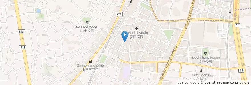 Mapa de ubicacion de 仁医会牧田総合病院 en 日本, 東京都, 大田区.