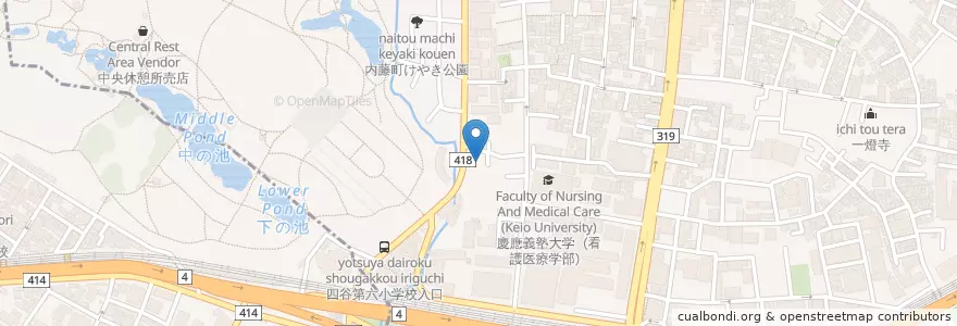 Mapa de ubicacion de 仁圭会林外科病院 en Japonya, 東京都, 新宿区.