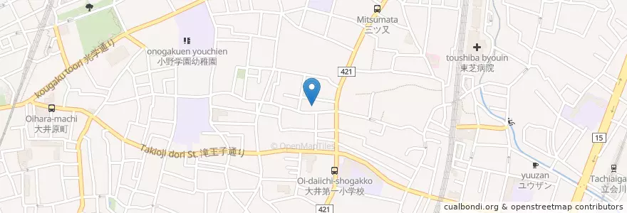 Mapa de ubicacion de 仁生堂大村病院 en Japón, Tokio, Shinagawa.