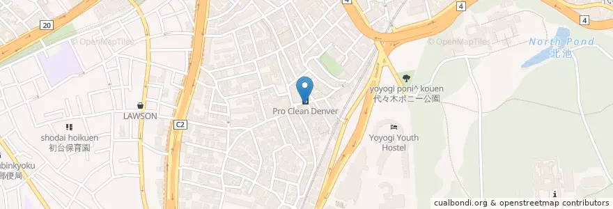 Mapa de ubicacion de 代々木五郵便局 en 日本, 東京都, 渋谷区.