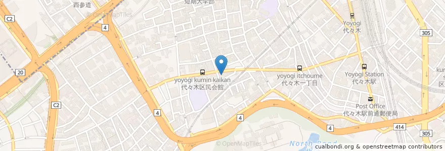 Mapa de ubicacion de 代々木保育園 en Japon, Tokyo, 渋谷区.