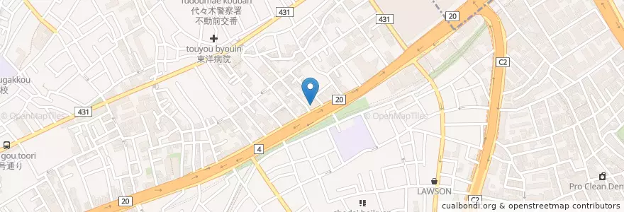 Mapa de ubicacion de 代々木警察署 en Japon, Tokyo, 渋谷区.