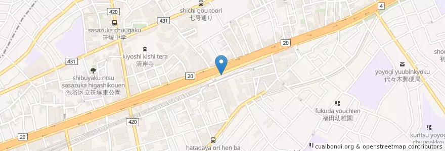 Mapa de ubicacion de 代々木警察署幡ヶ谷駅前交番 en Japan, Tokio, 渋谷区.