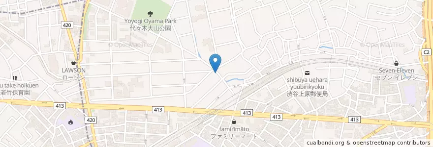 Mapa de ubicacion de 代々木警察署西原交番 en Japan, 東京都, 渋谷区.