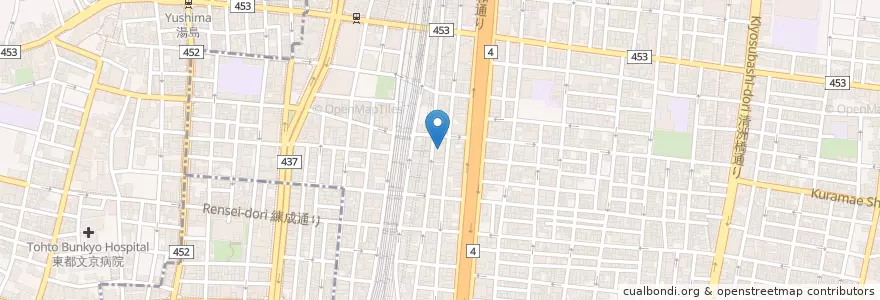 Mapa de ubicacion de 仲御徒町郵便局 en Jepun, 東京都, 台東区.