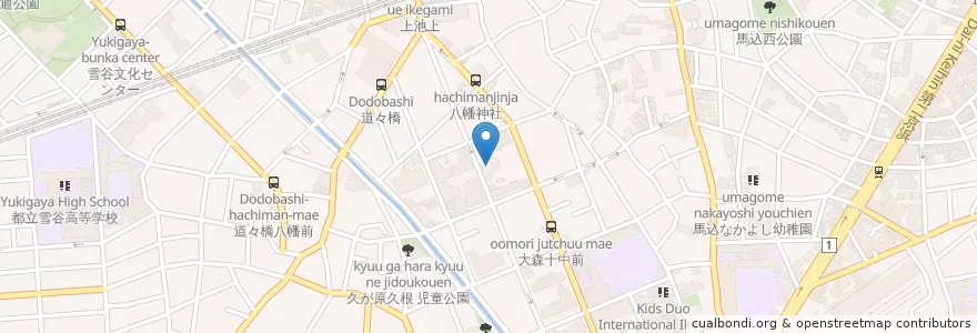Mapa de ubicacion de 仲池上保育園 en ژاپن, 東京都, 大田区.